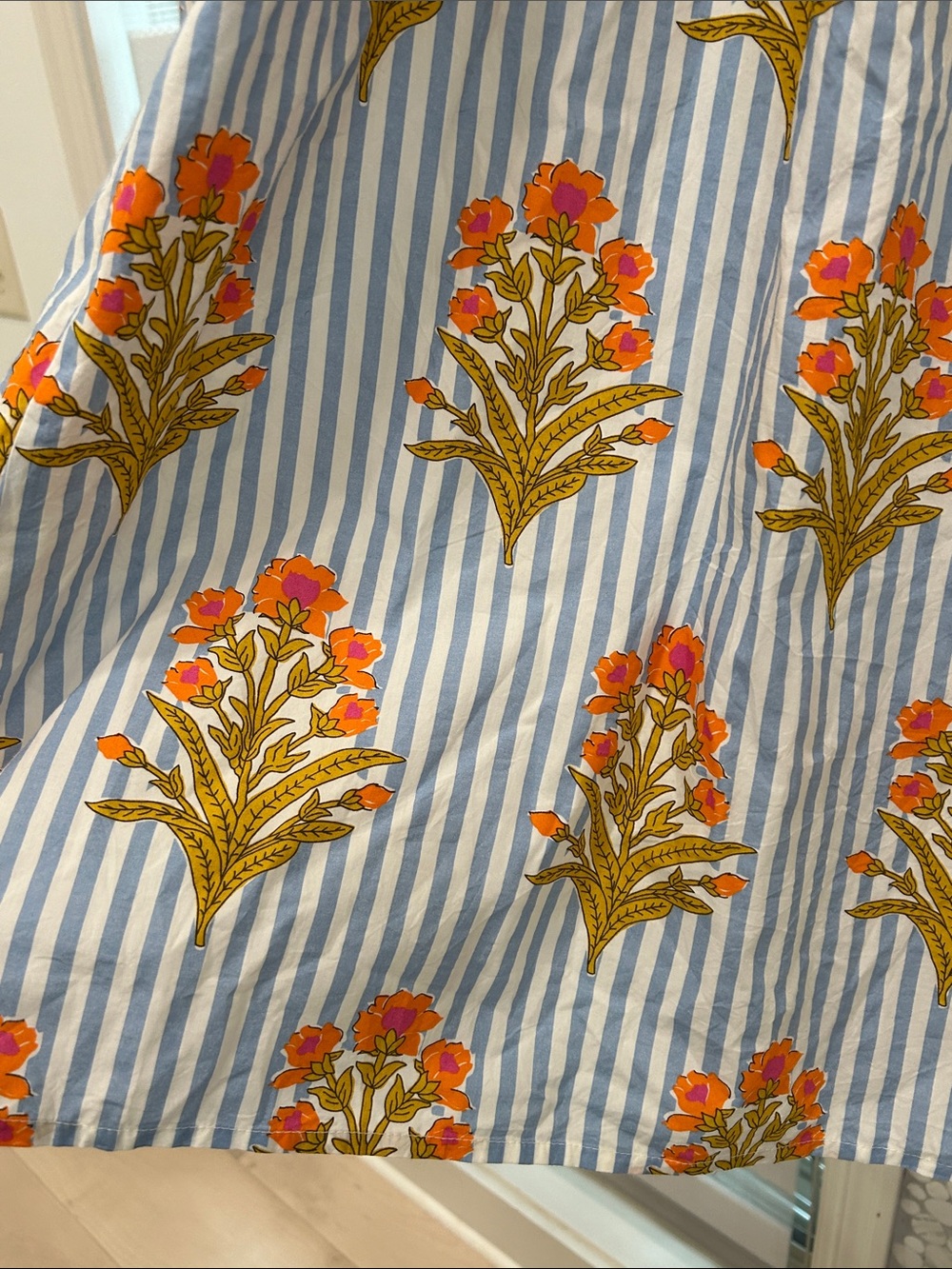THML Blue and Orange Striped Floral Maxi Dress 100% Cotton - Picture 5 of 8